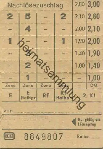 Deutschland - Nachlösezuschlag - Deutsche Bahn