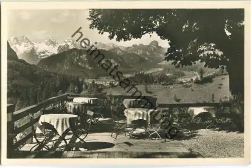 Gasthaus Melleck bei Bad Reichenhall - Blick gegen Unken und Loferer Steinberge - Foto-Ansichtskarte