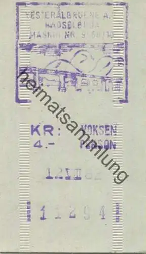 Norwegen - Vesteralen - Brücken-Maut - Vosken Person 1982 KR. 4.-