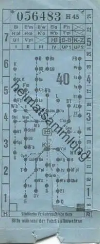 Schweiz - Städtische Verkehrsbetriebe Bern - Fahrkarte