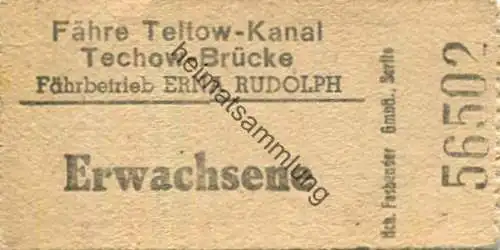 Deutschland - Berlin - Fähre Teltow-Kanal - Techow-Brücke - Fährbetrieb Erna Rudolph