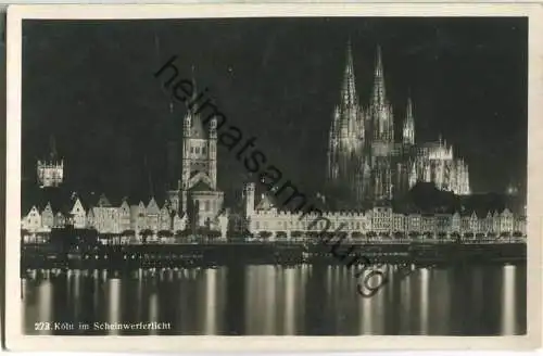 Köln - Dom - Nachtaufnahme - Foto-Ansichtskarte - Verlag Hoursch & Bechstedt Köln