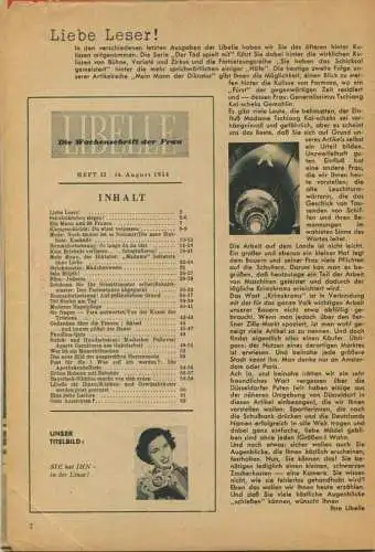 Deutschland - Libelle - Wochenschrift - 5. Jahrgang August 1954 - 64 Seiten - Mode - Strickmuster etc.