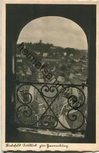 Bielefeld - Ausblick zur Sparenburg - Foto-Ansichtskarte ohne Verlagsangabe