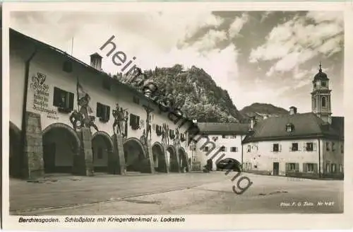 Berchtesgaden - Schlossplatz - Kriegerdenkmal - Lockstein - Foto-Ansichtskarte - Verlag F. G. Zeitz Königssee