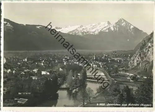 Interlaken vom Hohenbühl - Eisenbahnbrücke - Foto-Ansichtskarte - Verlag Wilhelm Pleyer Zürich