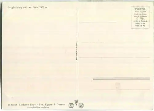 Bergfrühling auf der Frutt - Kurhaus Frutt Besitzer Egger & Durrer - Foto-Ansichtskarte