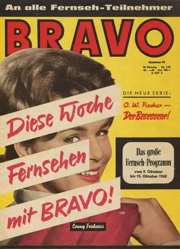 Deutschland - Bravo - An alle Fernseh-Teilnehmer - Nummer 41 Oktober 1960 - 12 Seiten mit vielen Abbildungen und dem Fer