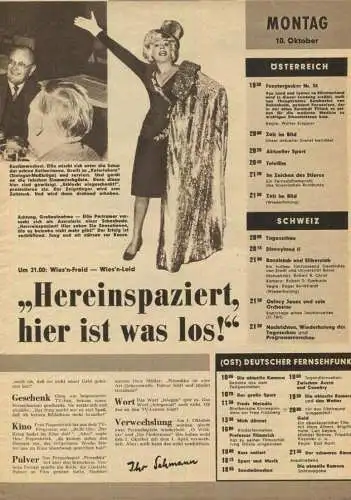 Deutschland - Bravo - An alle Fernseh-Teilnehmer - Nummer 41 Oktober 1960 - 12 Seiten mit vielen Abbildungen und dem Fer