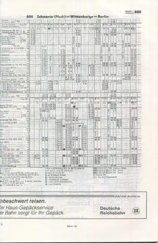 Deutschland - Deutsche Reichsbahn - Taschenfahrplan 1991/92 - Mecklenburg-Vorpommern - 112 Seiten und eine Übersichtskar