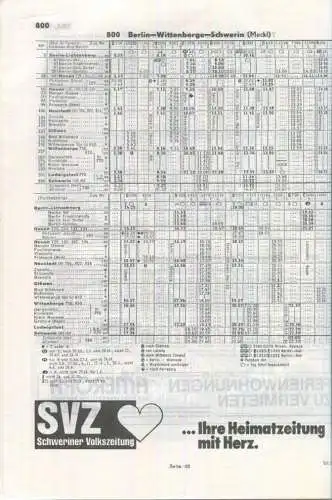 Deutschland - Deutsche Reichsbahn - Taschenfahrplan 1991/92 - Mecklenburg-Vorpommern - 112 Seiten und eine Übersichtskar