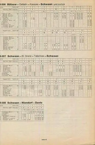 Deutschland - Fahrplan Westmecklenburgische Verkehrsaktiengesellschaft - 1991-1992 - mit Auszügen des Landes Brandenburg