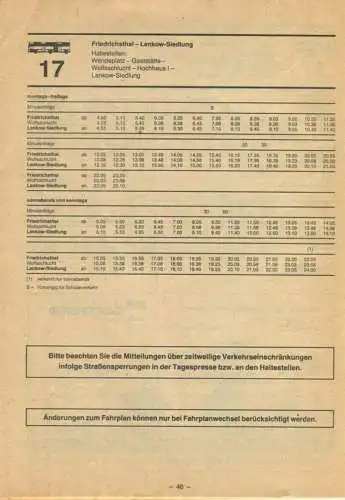 Deutschland - VEB Nahverkehr Schwerin - Fahrplan 1990/1991 - Omnibus Strassenbahn Weisse Flotte - 50 Seiten