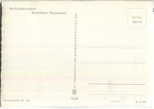 Berlin-Johannisthal - Kinderheim Königsheide - Verlag VEB Volkskunstverlag Reichenbach