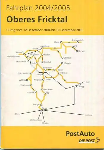 Schweiz - Fahrplan 2004/2005 - Oberes Fricktal - Postauto - 96 Seiten