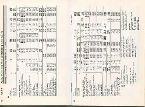 Schweiz - Fahrplan 2004/2005 - Oberes Fricktal - Postauto - 96 Seiten