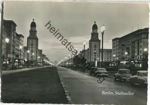 Berlin - Stalinallee - Nacht - Verlag H. Sander KG Berlin