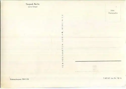 Berlin-Friedrichsfelde - Tierpark - Lenne-Tempel - Foto-Ansichtskarte - Verlag VEB Postkarten-Verlag Berlin