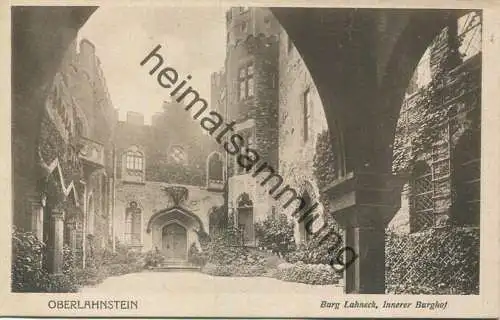 Oberlahnstein - Burg Lahneck - Innerer Burghof - Verlag M. J. Mentges Oberlahnstein - Rückseite beschrieben 1922