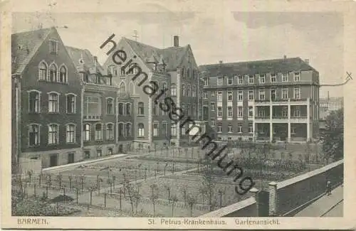 Barmen - St. Petrus Krankenhaus Gartenansicht - Wilh. Fülle GmbH Barmen - gel. 1916