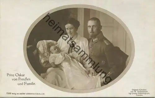 Preussen - Prinz Oskar von Preussen und Familie - Aufnahme W. Niederastroth - Verlag Gustav Liersch Berlin