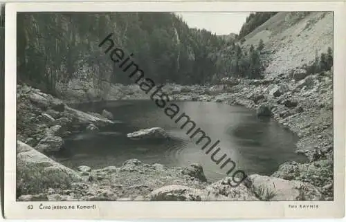 Crno jezero na Komarci - Schwarzer See - Gletschersee in Montenegro - Foto-Ansichtskarte - Zensur