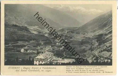 Bormio - Bagni Nuovi e Valdidentro dal Sasso Garibaldi - Verlag U. Trinca Sondrio