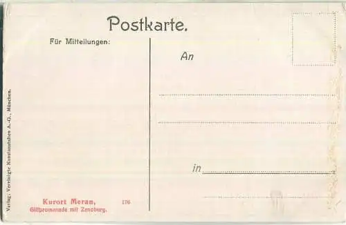 Meran - Gilfpromenade - Zenoburg - Verlag Vereinigte Kunstanstalten München