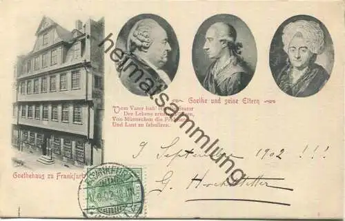 Frankfurt - Goethehaus - Verlag L. Klement Frankfurt gel. 1902