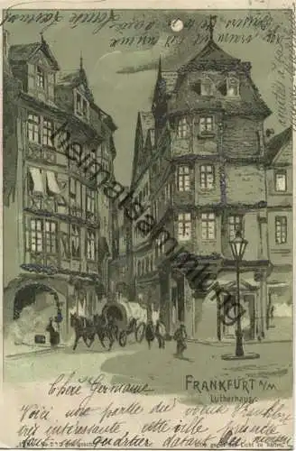 Frankfurt - Lutherhaus - Halt gegen das Licht - Lunakarte gel. 1901