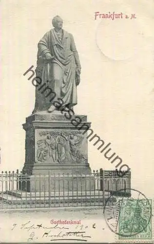 Frankfurt - Goethe-Denkmal - Verlag L. Klement Frankfurt gel. 1902