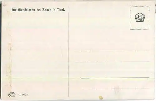 Die Mendelbahn bei Bozen - Künstlerkarte signiert R. A. Höger - Verlag Johann F. Ammon Bozen