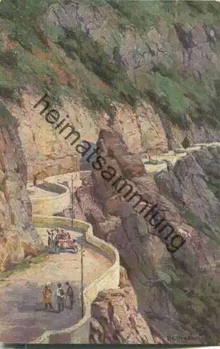 Die Mendelstrasse bei Bozen - Künstlerkarte signiert R. A. Höger - Verlag Johann F. Ammon Bozen