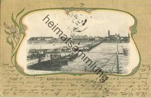 Köln - Deutz mit Schiffbrücke - gel. 1903