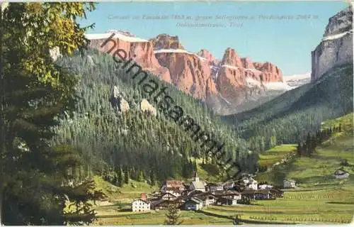 Canazei im Fassatal - Sellagruppe - Pordoispitze - Dolomitenstrasse - Verlag Josef Werth Toblach