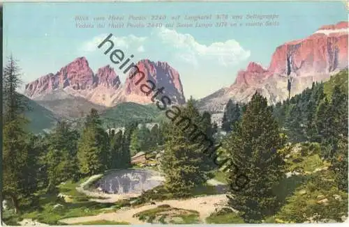 Blick vom Hotel Pordoi auf Langkofel und Sellagruppe - Verlag Josef Werth Olang