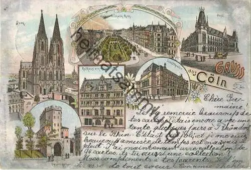 Köln - Dom - Kaiser-Wilhelm-Ring - Post - Verlag Mehner & Maas Leipzig - gel. 1897