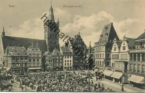 Trier - Hauptmarkt - Strassenbahn - Feldpost - gel. 1915