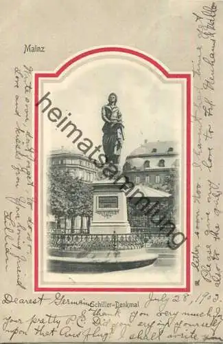 Mainz - Schiller-Denkmal gel. 1903