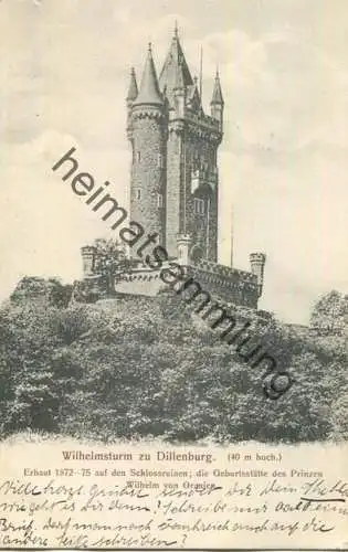 Dillenburg - Wilhelmturm - Verlag Gebr. Richter Dillenburg gel. 1903