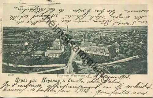 Hagenau - Blick vom Wasserturm - Verlag E. Ganter Hagenau gel. 1902