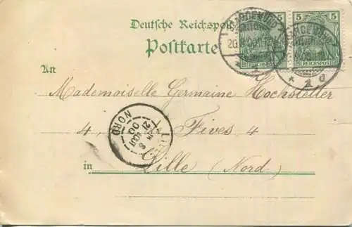 Saargemünd - Sarreguemines - Marktplatz - Neue Cavalleriekaserne - Rathaus - Verlag Rosenblatt Frankfurt gel. 1900