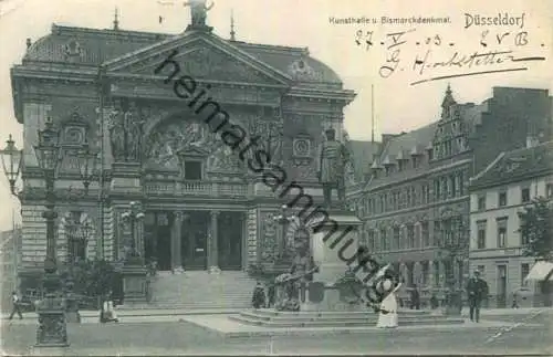 Düsseldorf - Kunsthalle - Bismarckdenkmal - Verlag Friedr. Wolfrum Düsseldorf - gel. 1903