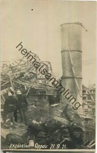 Ludwigshafen - Oppau - Explosion des Oppauer Stickstoffwerkes 1921 - Foto-AK