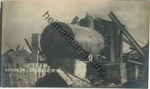 Ludwigshafen - Oppau - Explosion des Oppauer Stickstoffwerkes 1921 - Foto-AK