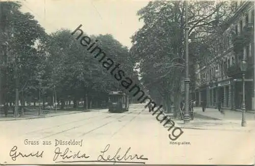 Düsseldorf - Königsallee - Strassenbahn - Verlag Friedr. Wolfrum Düsseldorf gel. 1904