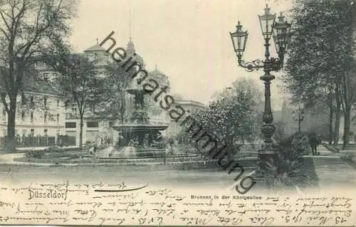 Düsseldorf - Königsallee - Brunnen - Verlag Friedr. Wolfrum Düsseldorf gel. 1903