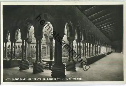 Monreale - Convento dei Benedettini - Il Chiostro - Foto-Ansichtskarte - Verlag A. Campassi Torino 1933