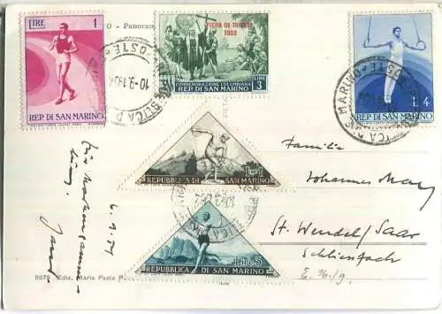 San Marino - Foto-AK - rückseitig Briefmarken