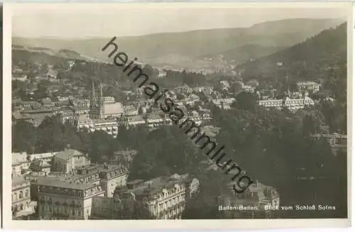 Baden-Baden - Blick vom Schloss Solms - Foto-Ansichtskarte - Verlag Emil Hartmann Mannheim